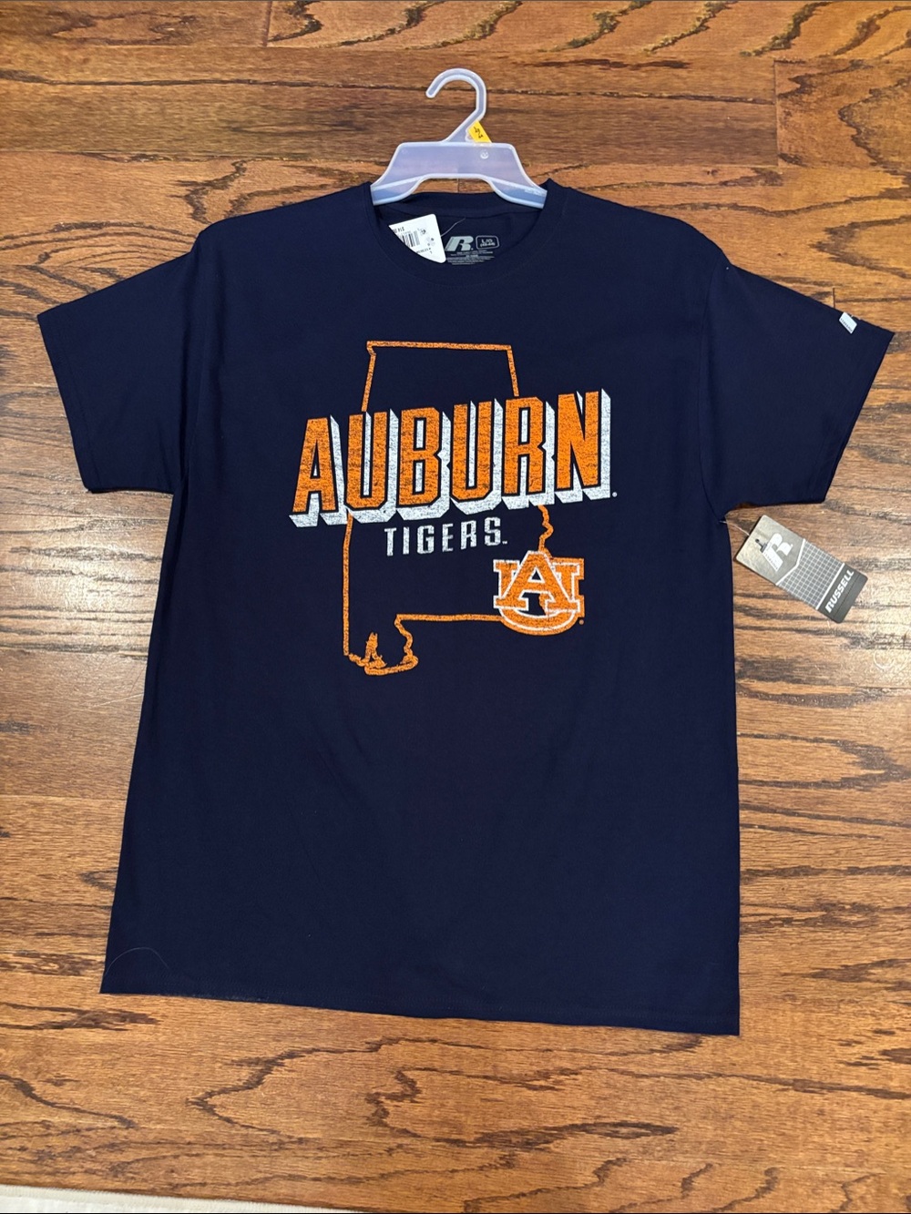 Russell Athletic Navy Auburn Tigers Graphic Tee - Orange & White Logo